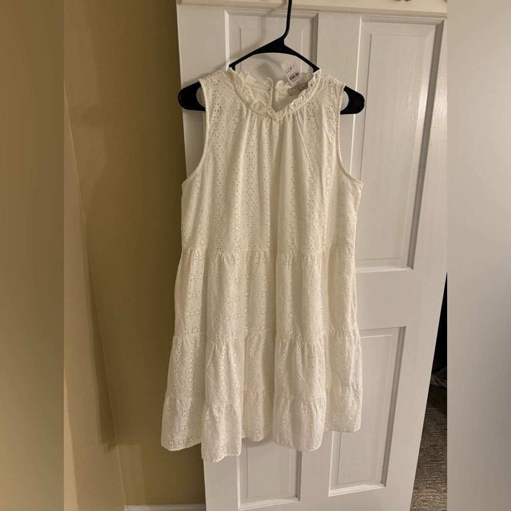 Loft eyelet embroidery swing dress